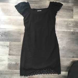 Elle scalloped off-shoulder dress